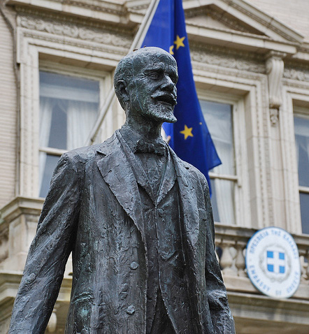 Statue of Venizelos at the Greek embassy in Washington (photo by Adam Fagen, cropped by me)