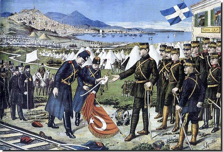 Crown Prince Constantine receives the surrender of Salonika